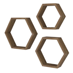 Ραφιέρα τοίχου Valis haroma τριών τεμαχίων χρώμα καρυδί 37x9x32εκ