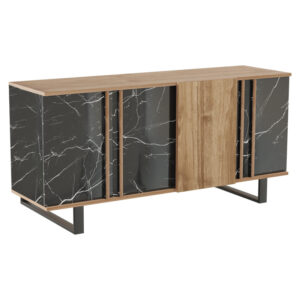 Μπουφές Amanda haroma καρυδί-μαύρο 160x40x78.5εκ