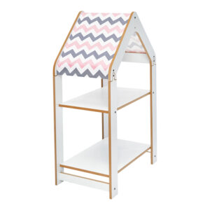 Ραφιέρα Montessori Zoilen haroma λευκό-ροζ mdf 50x30x80εκ