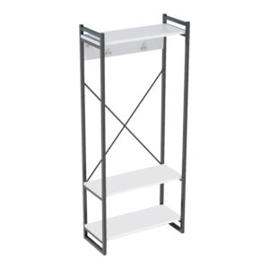 Έπιπλο εισόδου με κρεμάστρα Baker haroma μαύρο μέταλλο και μελαμίνη σε λευκή απόχρωση 90x34x180εκ