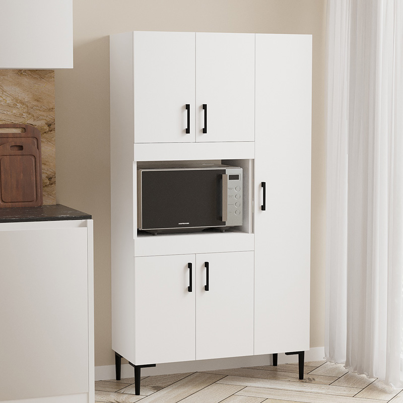 Ντουλάπια κουζίνας Defne pakoworld σε λευκή απόχρωση 89x37.5x160εκ Ντουλάπια κουζίνας Defne pakoworld σε λευκή απόχρωση 89x37.5x160εκ - Image 2