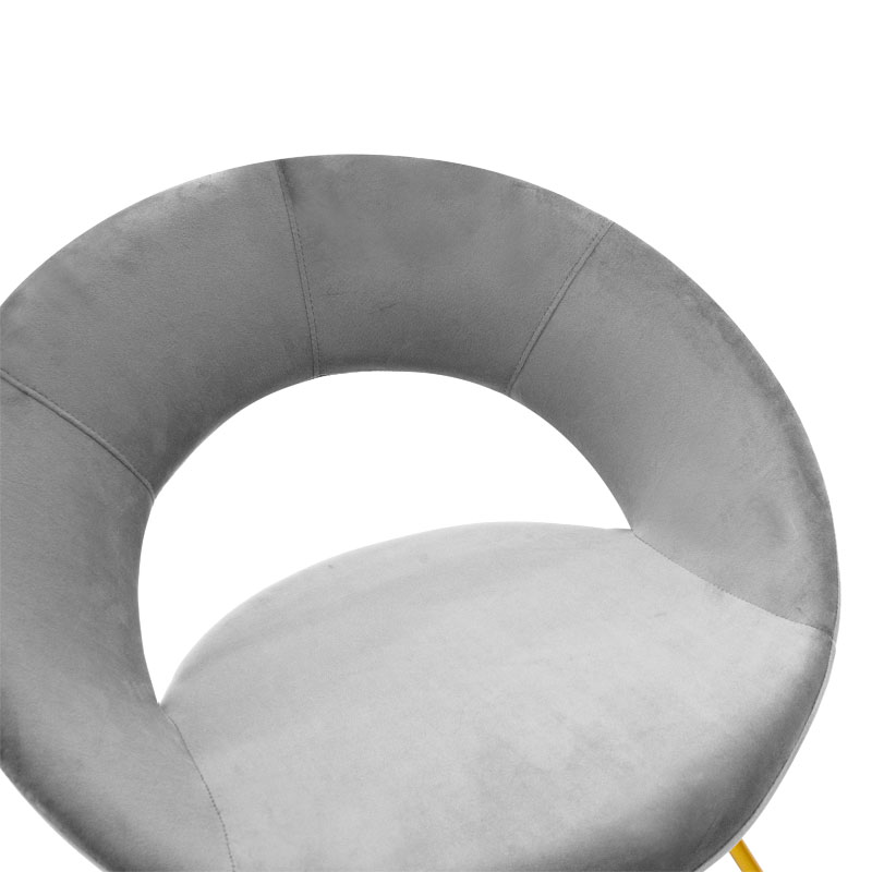 Καρέκλα Valentina pakoworld βελούδο γκρι-χρυσό πόδι Καρέκλα Valentina pakoworld βελούδο γκρι-χρυσό πόδι - Image 5