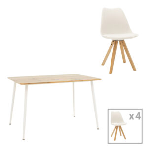 Τραπεζαρία Cuba-Caron haroma σετ 5τεμ sonoma-λευκό 120x80x75εκ