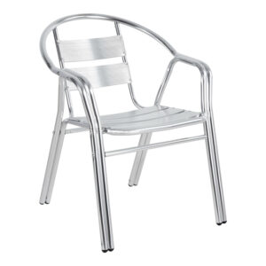 Πολυθρόνα Zircu haroma στοιβαζόμενη χρωμίου αλουμίνιο 58x64x75εκ
