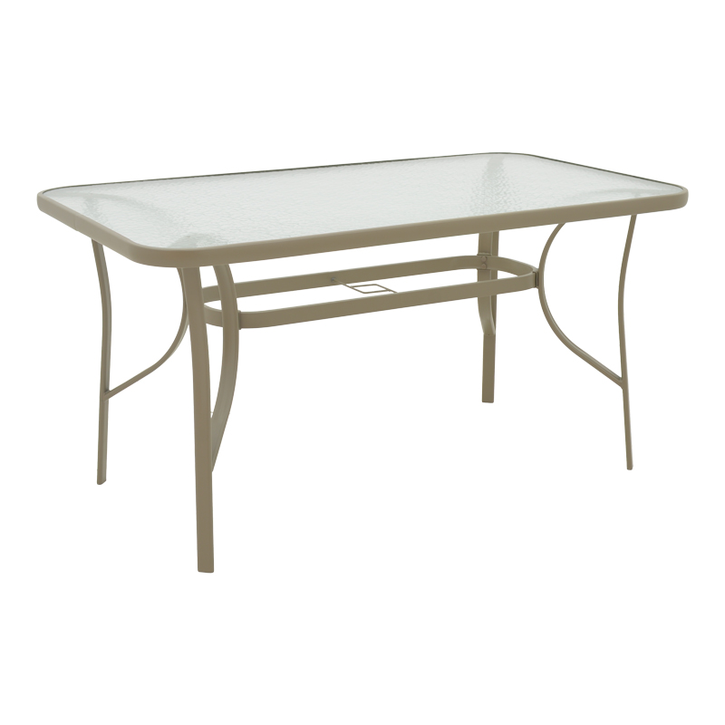 Τραπέζι Ensure pakoworld μέταλλο σαμπανιζέ-γυαλί 140x80x70εκ Τραπέζι Ensure pakoworld μέταλλο σαμπανιζέ-γυαλί 140x80x70εκ