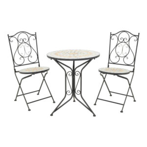 Τραπεζαρία Sellis haroma σετ 3τεμ μωσαικό-μέταλλο μαύρο