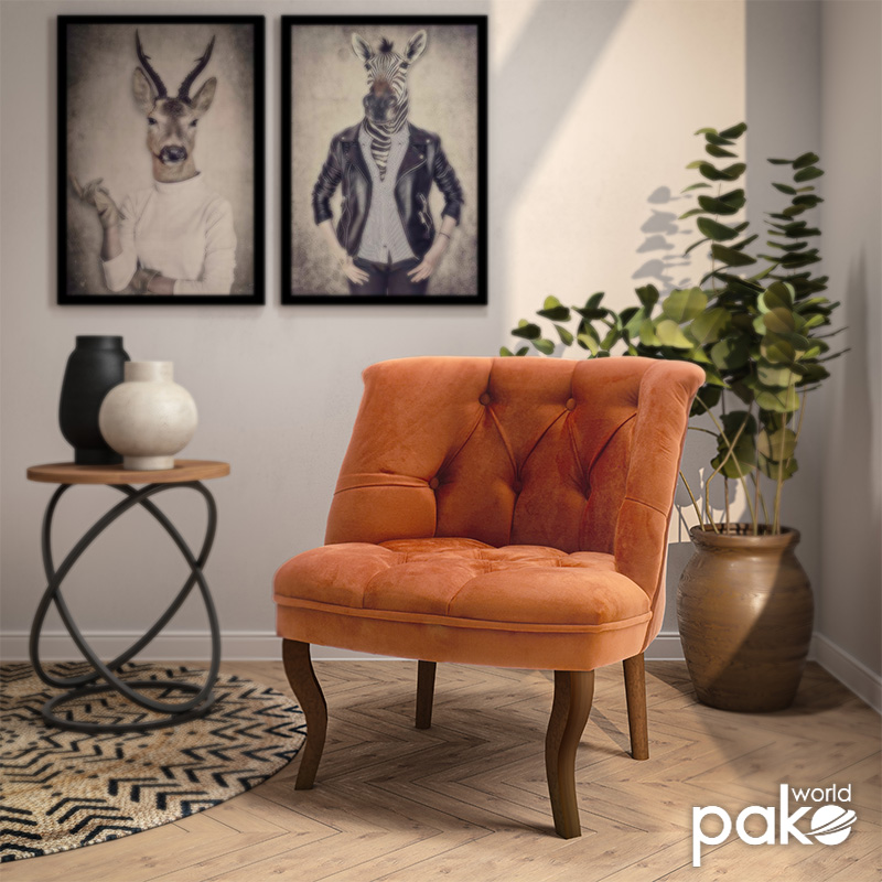 Πολυθρόνα Loreta pakoworld βελούδο μπορντό με καρυδί πόδι 59x64x73εκ Πολυθρόνα Loreta pakoworld βελούδο μπορντό με καρυδί πόδι 59x64x73εκ - Image 2