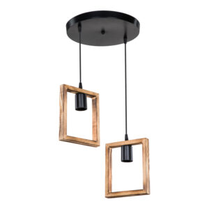 Φωτιστικό οροφής δίφωτο Isolate haroma Ε27 καρυδί Φ43x83εκ