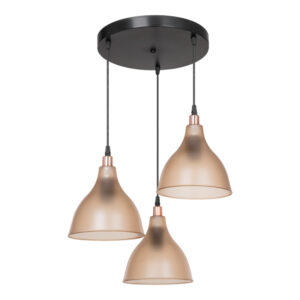 Φωτιστικό οροφής τρίφωτο Orazio haroma Ε27 μελί-μαύρο Φ40x80εκ