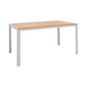 Τραπέζι Nares haroma αλουμίνιο λευκό-plywood φυσικό 140x80x72.5εκ