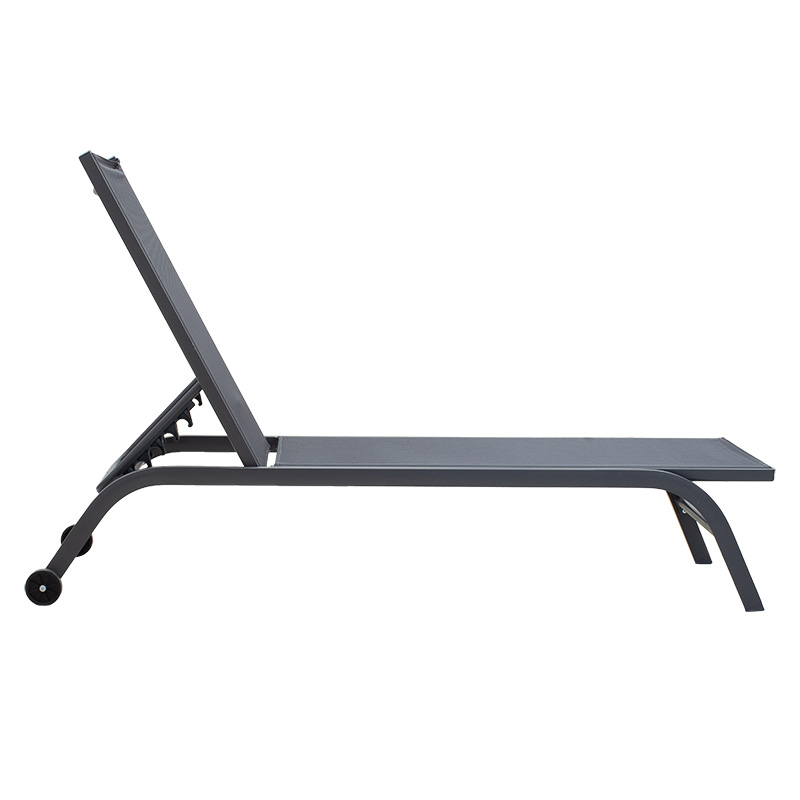 Ξαπλώστρα Jaipur pakoworld αλουμίνιο-textilene ανθρακί Ξαπλώστρα Jaipur pakoworld αλουμίνιο-textilene ανθρακί - Image 2