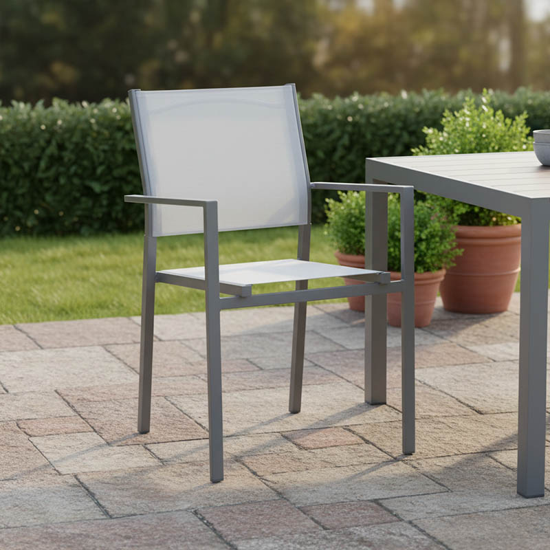 Πολυθρόνα Confidence pakoworld ανθρακί μέταλλο και γκρι textilene 54x54x86εκ Πολυθρόνα Confidence pakoworld ανθρακί μέταλλο και γκρι textilene 54x54x86εκ - Image 3