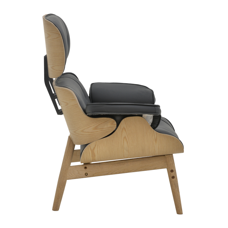 Πολυθρόνα relax Mirto pakoworld μασίφ ξύλο καρυδί -PU μαύρο 80x80x96.5εκ Πολυθρόνα relax Mirto pakoworld μασίφ ξύλο καρυδί -PU μαύρο 80x80x96.5εκ - Image 3