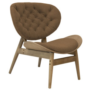 Πολυθρόνα relax Udalle haroma μασίφ ξύλο καρυδί-ύφασμα καφέ 77x70x82εκ