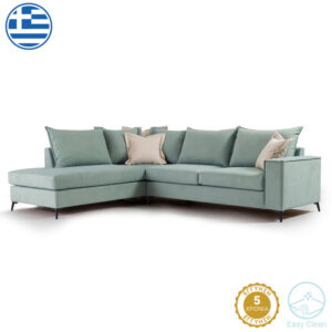 Γωνιακός καναπές δεξιά γωνία Romantic haroma ύφασμα Ciel-Cream 290x235x95εκ