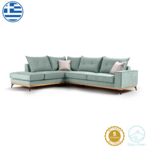 Γωνιακός καναπές δεξιά γωνία Luxury II haroma ύφασμα ciel-cream 290x235x95εκ