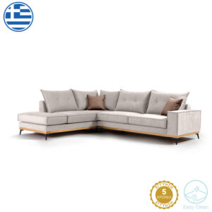 Γωνιακός καναπές δεξιά γωνία Luxury II haroma ύφασμα cream-mocha 290x235x95εκ