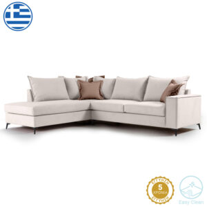 Γωνιακός καναπές δεξιά γωνία Romantic haroma ύφασμα cream-mocha 290x235x95εκ