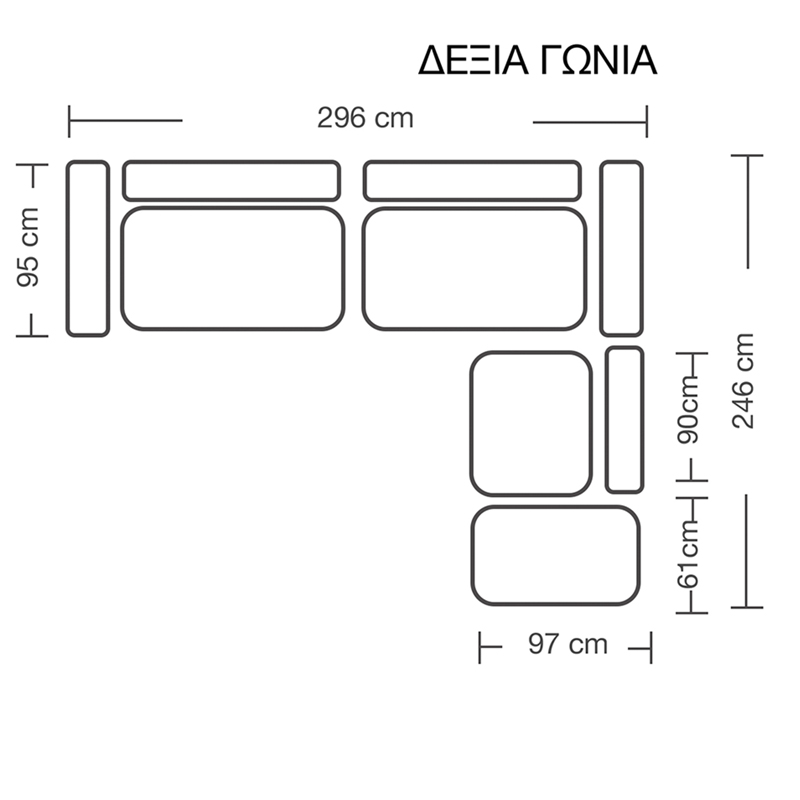 Πολυμορφικός-αναστρέψιμος καναπές London pakoworld ποντικί χρώμα ύφασμα με μαξιλάρια σε απόχρωση ανοιχτό γκρι 296x246x95εκ Πολυμορφικός-αναστρέψιμος καναπές London pakoworld ποντικί χρώμα ύφασμα με μαξιλάρια σε απόχρωση ανοιχτό γκρι 296x246x95εκ - Image 7