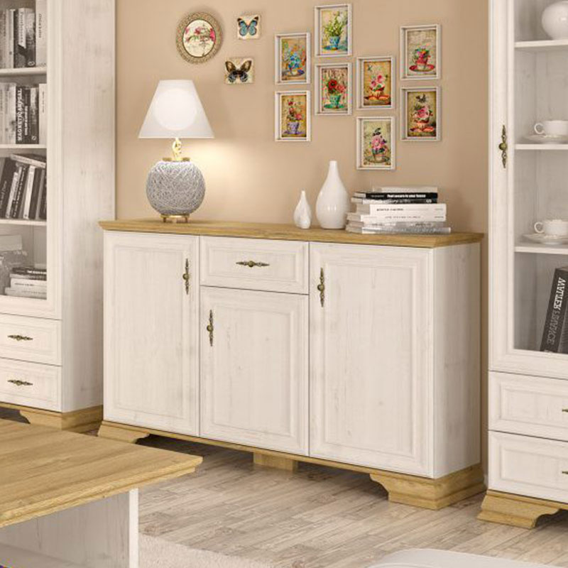 Μπουφές Jaden pakoworld golden oak-λευκό antique 137,5x39x88,5εκ 5x39x88