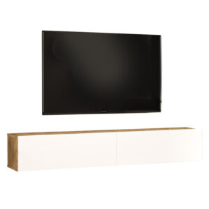 Έπιπλο τηλεόρασης επιτοίχιο Dello pakoworld λευκό-oak 180x31.6x29.6εκ