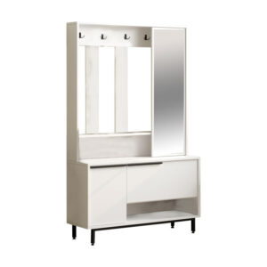 Έπιπλο εισόδου Zerbie haroma μελαμίνης λευκό-μαύρο 112x35.5x178εκ