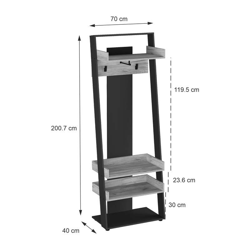 Έπιπλο εισόδου Sciove pakoworld σε ανθρακί-φυσική απόχρωση 70x40x200εκ Έπιπλο εισόδου Sciove pakoworld σε ανθρακί-φυσική απόχρωση 70x40x200εκ - Image 5