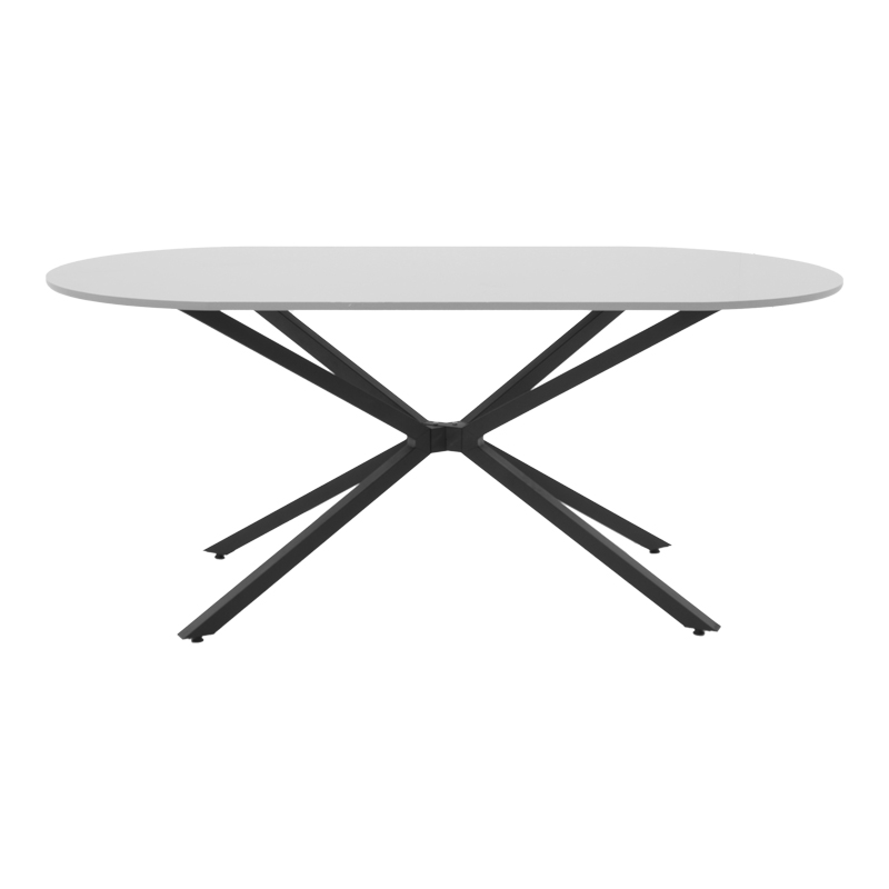 Τραπέζι Lerdion pakoworld γκρι mdf-μαύρο μέταλλο 180x90x75εκ Τραπέζι Lerdion pakoworld γκρι mdf-μαύρο μέταλλο 180x90x75εκ - Image 2