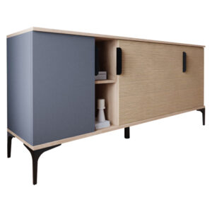 Μπουφές Tajesy haroma μελαμίνης ανθρακί-oak 180x40x78εκ