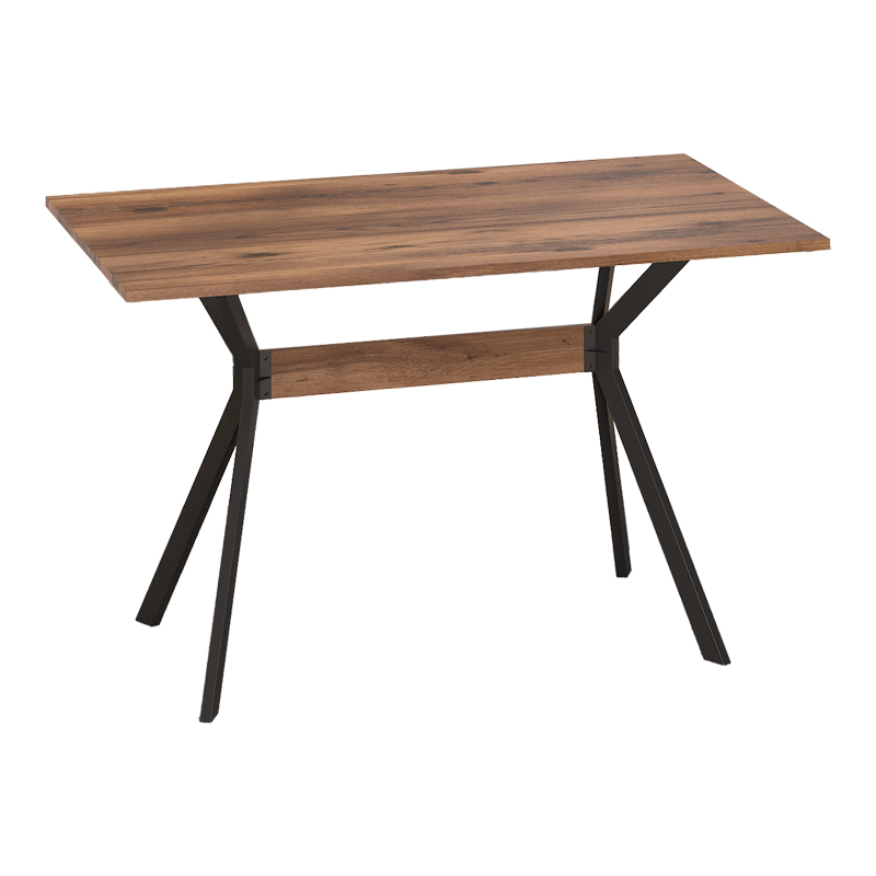 Τραπέζι Laluka pakoworld με μαύρα μεταλλικά πόδια σε καρυδί απόχρωση 120x70x74εκ Τραπέζι Laluka pakoworld με μαύρα μεταλλικά πόδια σε καρυδί απόχρωση 120x70x74εκ - Image 3