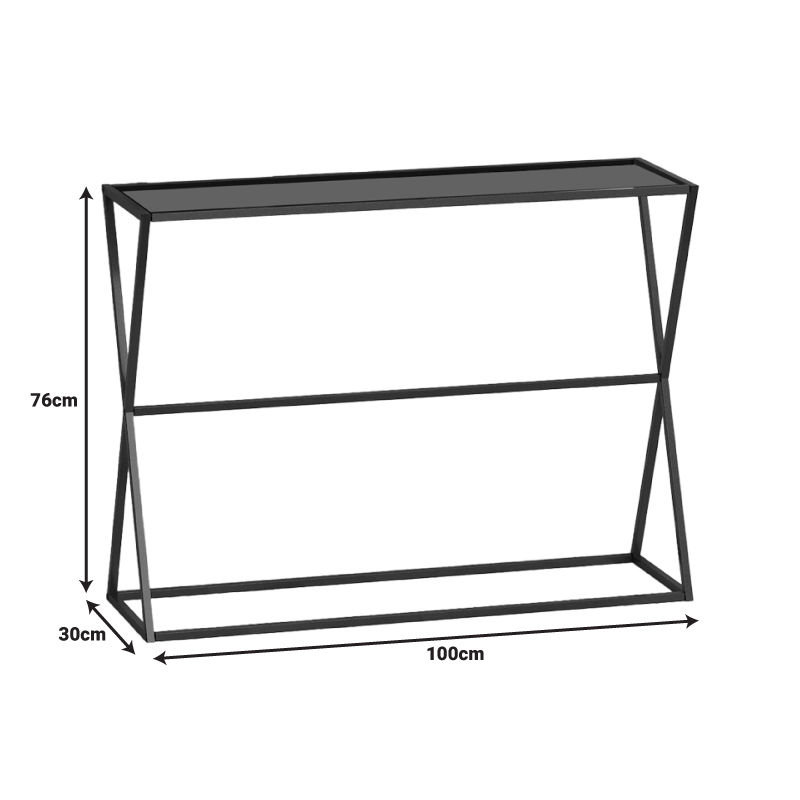 Κονσόλα Loujie I pakoworld σε μαύρο μέταλλο-smoke γυαλί 100x30x76εκ Κονσόλα Loujie I pakoworld σε μαύρο μέταλλο-smoke γυαλί 100x30x76εκ - Image 3
