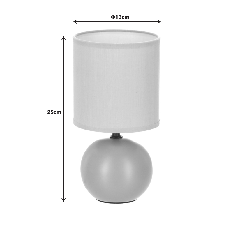 Επιτραπέζιο φωτιστικό PWL-1210 pakoworld Ε14 κεραμικό σε γκρι απόχρωση Φ13x25εκ Επιτραπέζιο φωτιστικό PWL-1210 pakoworld Ε14 κεραμικό σε γκρι απόχρωση Φ13x25εκ - Image 2