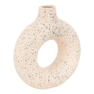 Βάζο Circkly haroma κεραμικό σε λευκή-μαύρη απόχρωση 27x9.5x30εκ