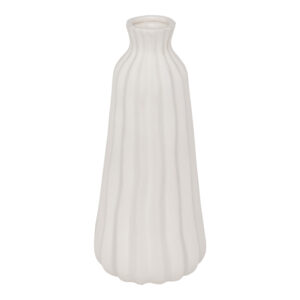 Βάζο Vazy pakoworld κεραμικό σε λευκή απόχρωση Φ13x30εκ