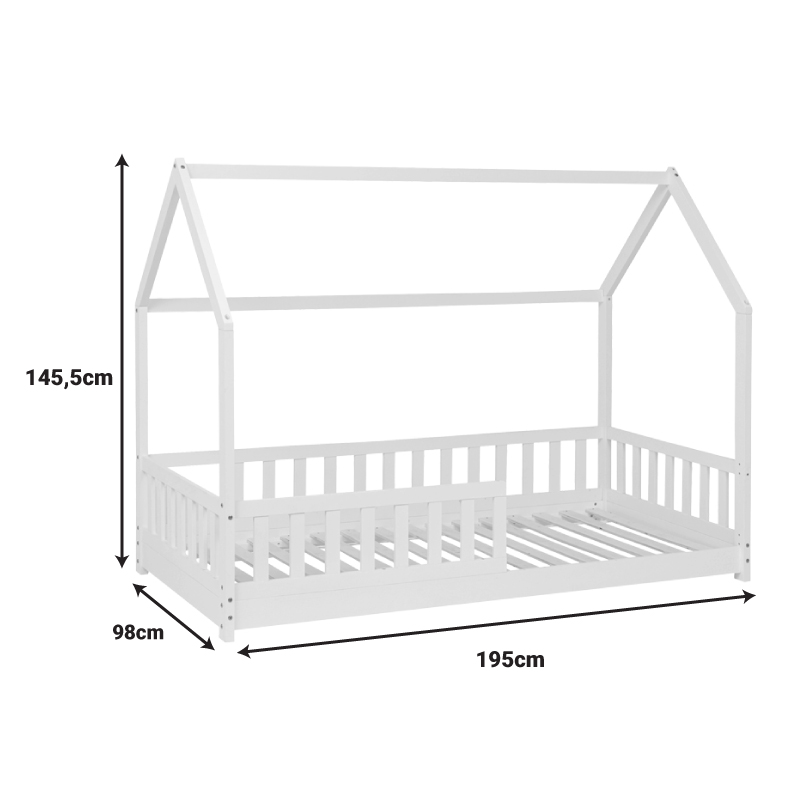 Παιδικό κρεβάτι Sleepy pakoworld τ. Montessori ξύλο πεύκου σε λευκή απόχρωση 90x190εκ Παιδικό κρεβάτι Sleepy pakoworld τ. Montessori ξύλο πεύκου σε λευκή απόχρωση 90x190εκ - Image 2