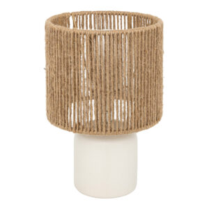 Επιτραπέζιο φωτιστικό Leyda pakoworld κεραμικό σε λευκή-φυσική απόχρωση Φ16x24εκ