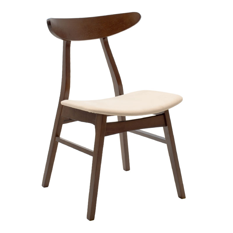 Tραπεζαρία Benson - Orlean pakoworld σετ 5τμχ καρυδί - ύφασμα μπεζ 80x80x75εκ Tραπεζαρία Benson - Orlean pakoworld σετ 5τμχ καρυδί - ύφασμα μπεζ 80x80x75εκ - Image 5