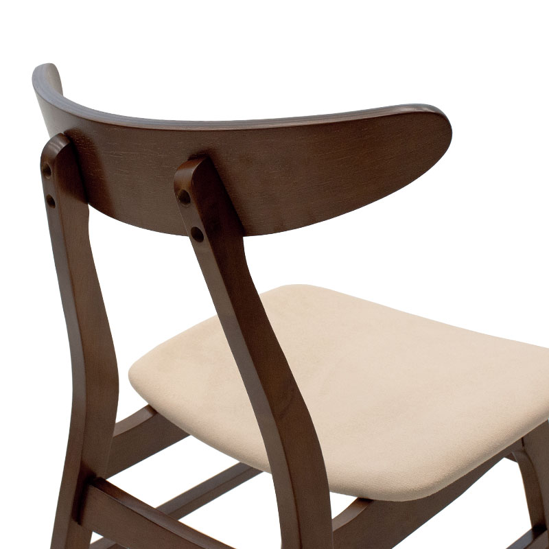 Tραπεζαρία Benson - Orlean pakoworld σετ 5τμχ καρυδί - ύφασμα μπεζ 80x80x75εκ Tραπεζαρία Benson - Orlean pakoworld σετ 5τμχ καρυδί - ύφασμα μπεζ 80x80x75εκ - Image 6