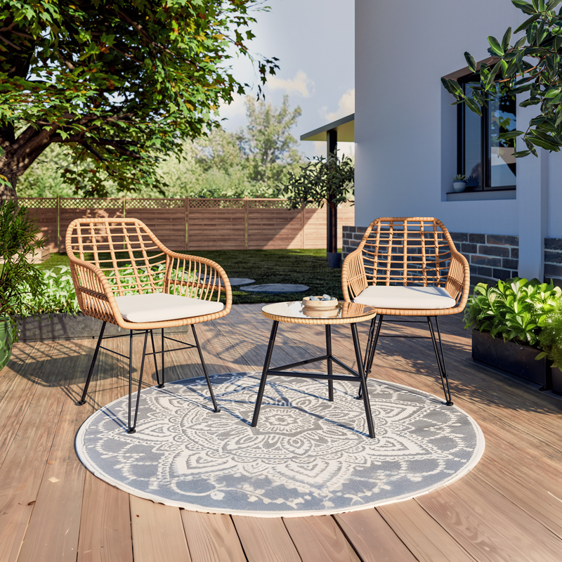 Σαλόνι Gaus-Naoki σετ 3τεμ pakoworld μέταλλο μαύρο-pe φυσικό. Σαλόνι Gaus-Naoki σετ 3τεμ pakoworld μέταλλο μαύρο-pe φυσικό. - Image 2