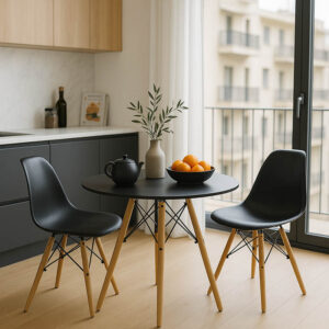 Φοιτητικό πακέτο επίπλων τραπεζαρίας Julita pakoworld σετ 3 τμχ Φ80x73εκ