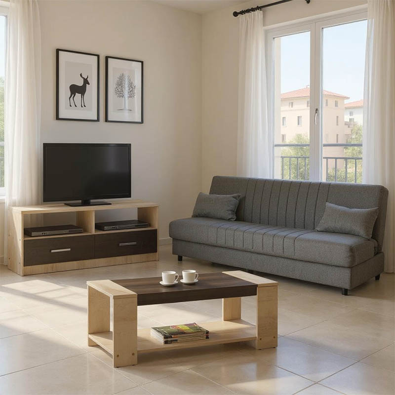 Φοιτητικό πακέτο επίπλων σαλονιού Living pakoworld σετ 3 τμχ Φοιτητικό πακέτο επίπλων σαλονιού Living pakoworld σετ 3 τμχ