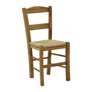 Καρέκλα καφενείου με ψάθα Syros-Charchie pakoworld καρυδί ξύλο 42x40x89εκ