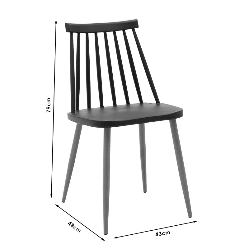 Τραπεζαρία Aurora-Cuba pakoworld σετ 5τεμ pp-mdf σε μαύρο-sonoma απόχρωση 120x70x76εκ Τραπεζαρία Aurora-Cuba pakoworld σετ 5τεμ pp-mdf σε μαύρο-sonoma απόχρωση 120x70x76εκ - Image 8