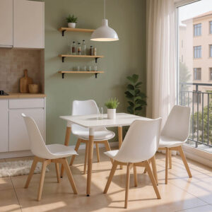 Φοιτητικό πακέτο επίπλων κουζίνας Deli haroma σετ 5τεμ σε λευκή απόχρωση 80x80x76εκ