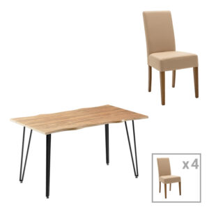 Τραπεζαρία Ditta-Izzac haroma μόκα- sonoma140x80x76εκ