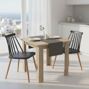 Τραπεζαρία Manka Ι-Aurora I haroma σετ 3τεμ σε sonoma-μαύρη απόχρωση 80x80x77εκ