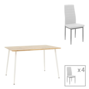 Τραπεζαρία Cuba-Parker haroma σετ 5τεμ sonoma-λευκό 120x80x75εκ