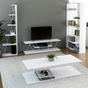 Φοιτητικό πακέτο επίπλων σαλονιού Tars haroma λευκό σετ 4τεμ