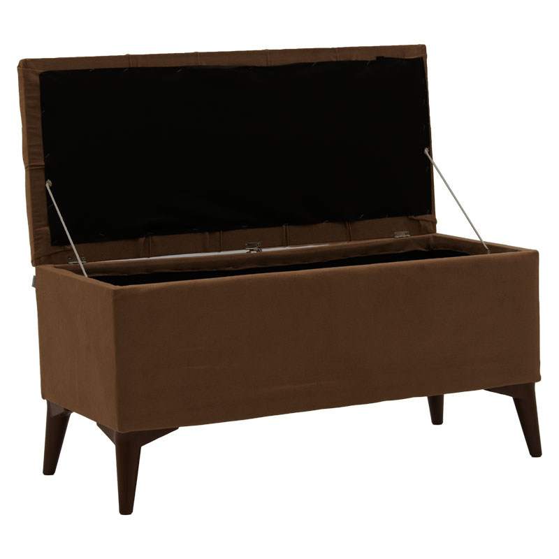 Σκαμπό-μπαούλο Elone pakoworld καφέ-καρυδί 90x40x44εκ Σκαμπό-μπαούλο Elone pakoworld καφέ-καρυδί 90x40x44εκ - Image 3