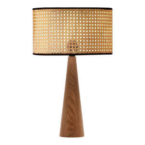 Επιτραπέζιο φωτιστικό Retroa haroma ξύλο οξιάς και pe rattan σε φυσικό χρώμα Φ24x38εκ